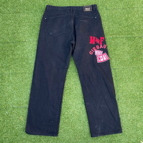 Le Jean De Marithe Francois Girbaud Men's Y2K Vintage Embroidered Black Jeans 40 - Picture 1 of 7